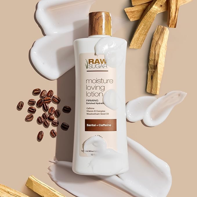 Raw Sugar Santal Body Love Bundle - Body Scrub, Body Lotion, Soap Bar, & Deodorant, Vegan and Cruelty Free, Formulated without Sulfates + Parabens-Velvo Beauty