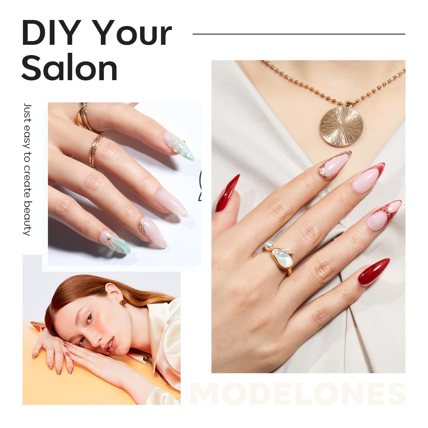 Modelones Medium Stiletto Fake Nail Tips - 510Pcs Gel Tips Pre-shaped Half Matte Full Cover Clear Acrylic Gel Kit False Press on Nails for Extension DIY Salon 15Sizes-Velvo Beauty