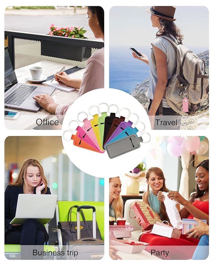 Chapstick Holder Lip Balm Sleeve Pouch Chapstick Holder With Clip Lipstick Lip Gloss Holder Stocking Stuffers Gift for Women (ten pcs)-Velvo Beauty