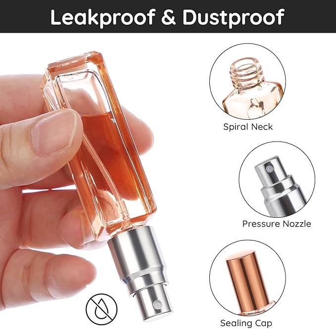 Segbeauty Travel Perfume Atomizer Refillable, 10 Packs Empty Perfume Spray Bottles, 10ML Mini Pocket Cologne Sprayer Fine Mist Atomizer Cosmetic Sample Bottle for Outgoing Party Work-Velvo Beauty