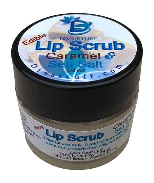 Diva Stuff Ultra Hydrating Lip Scrub for Soft Lips, Gentle Exfoliation, Moisturizer & Conditioner, Caramel & Sea Salt – ¼ oz (Made in the USA)-Velvo Beauty