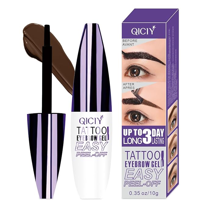 2025 New Tattoo Eyebrow Gel Easy Peel Off for Women, Upgrade Eyebrow Tattoo Peel Off, Transfer-proof Eyebrow Gels Waterproof for All Skin Types (Brown)-Velvo Beauty