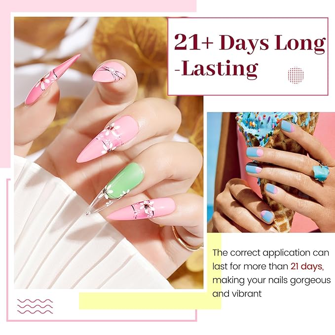 JODSONE 23 PCS Gel Polish Kit Colorful Fashion Classic Nail Gel Set 3 Bottles of Base Coat Matte and Glossy Top Coat-Velvo Beauty