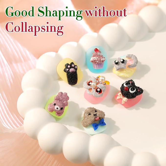 Double Rhythm 3D Nail Gel Solid Sculpting Gel for Nail Art Non-Sticky Hard Gel for Building Carving Molding Nail Extension Soak Off UV/LED Salon Home DIY 0.5 Oz (Gypsum White)-Velvo Beauty