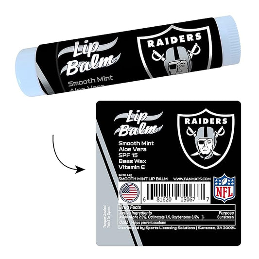 FANMATS 34683 Las Vegas Raiders Smooth Mint SPF 15 Lip Balm-Velvo Beauty