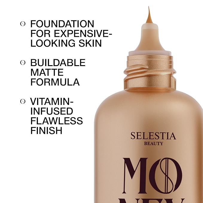 Matte Foundation Money - Long-Lasting Makeup Foundation with Flawless & Buildable Coverage - Liquid Foundation for All Skin Types (Honey)-Velvo Beauty