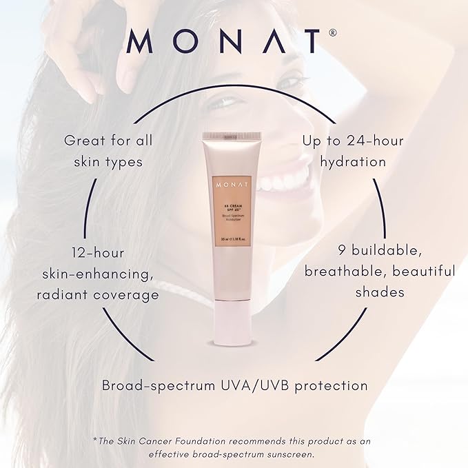 Monat BB Cream SPF 40 - Nude Broad-Spectrum Moisturizer, Lightweight Tinted Coverage, Fragrance-Free, 35ml/1.18 fl. oz.-Velvo Beauty