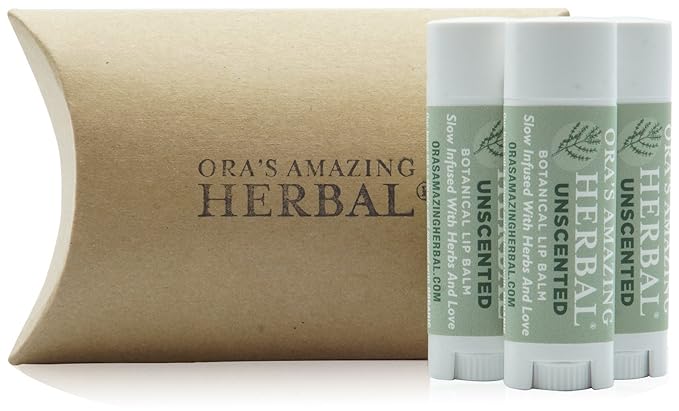 Unscented Lip Balm, Herbal Lip Balm, Healing Lip Balm, Balm for Perioral Dermatitis, Very Dry Lips, Natural Fragrance Free Beeswax Lip Balm (Unscented Pack of 3)-Velvo Beauty