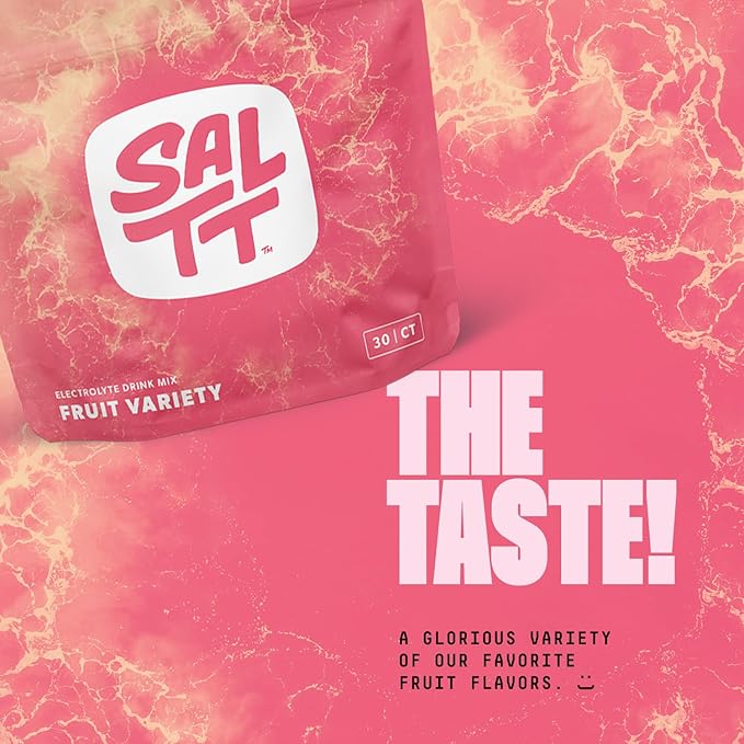 Keto Chow SALTT Electrolytes Powder Packets, Fruit Variety Pack (30 Packets) - Magnesium, Potassium, Sodium, Trace Minerals - Vegan, Sugar Free, Gluten Free - Travel Essentials - Made in USA-Velvo Beauty