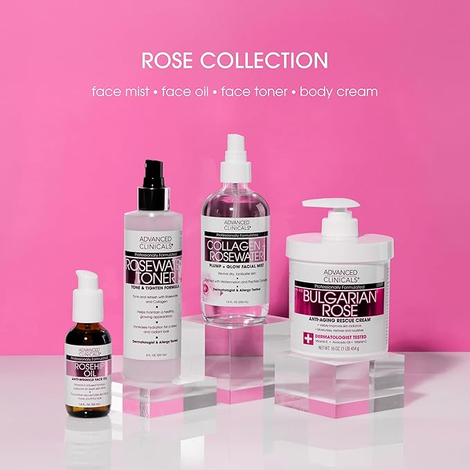 Advanced Clinicals Bulgarian Rose Lotion For Women | Rose Scented Vitamin C Body Lotion Cream | Visible Anti Aging Vitamin E Moisturizer Body Butter Improves Look Of Sagging Dry Skin & Texture, 16 Oz-Velvo Beauty