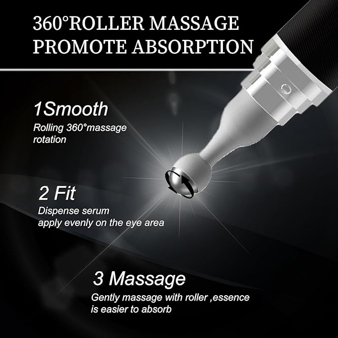 Eye Cream for Puffiness and Bags Under Eyes, Under Eye Cream for Dark Circles, Eye Roller for Puffy Eyes, Caffeine Eye Serum with 360°Massage Ball Reduce Wrinkles and Fine Lines-Velvo Beauty