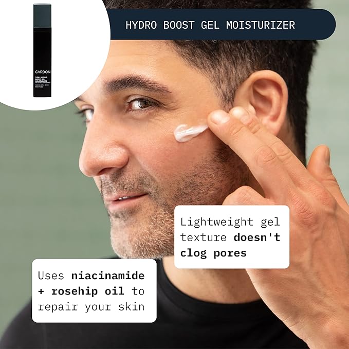 Cardon Cactus-Based Men's Skincare Set | Premium Korean Skincare for Sensitive Skin and Oily Skin | Water-based Face Moisturizer with SPF 30, Gentle Face Wash, Repairing Night Cream with Vitamin E-Velvo Beauty