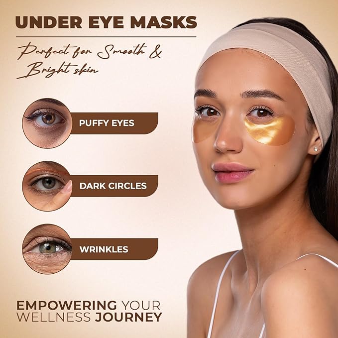 Under Eye Patches | Under Eye Mask | Under Eye Treatment | Eye Care for Women | Eye Gel Pads for Eye | Under Eye Patches for Puffy Eyes, Dark Circles and Puffiness-Velvo Beauty