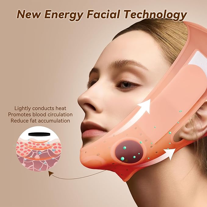 JUSRON V-Line Mask Chin Up Mask Face Strap, Soft Silicone Chin Strap V Shaped Face Mask, Jaw Exerciser 23-27 Inches (Fluorescent Pink)-Velvo Beauty