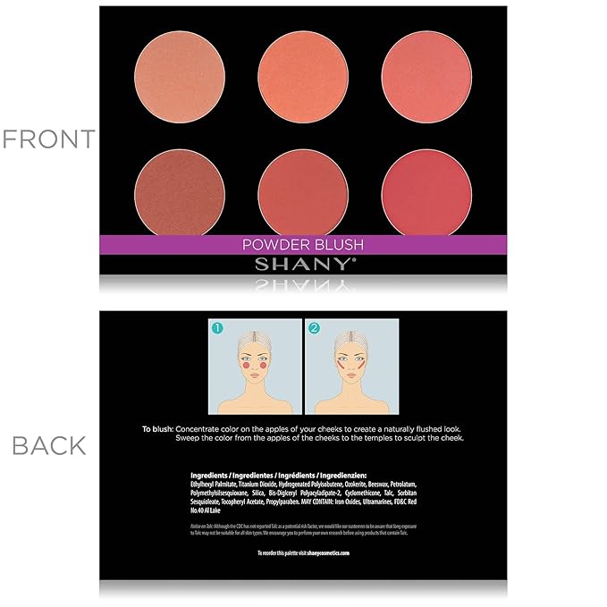 SHANY Shimmer & Matte Warm-Toned Blush Palette - Layer 6 - Refill for the 6 Layer Mini Masterpiece Collection Makeup Set-Velvo Beauty