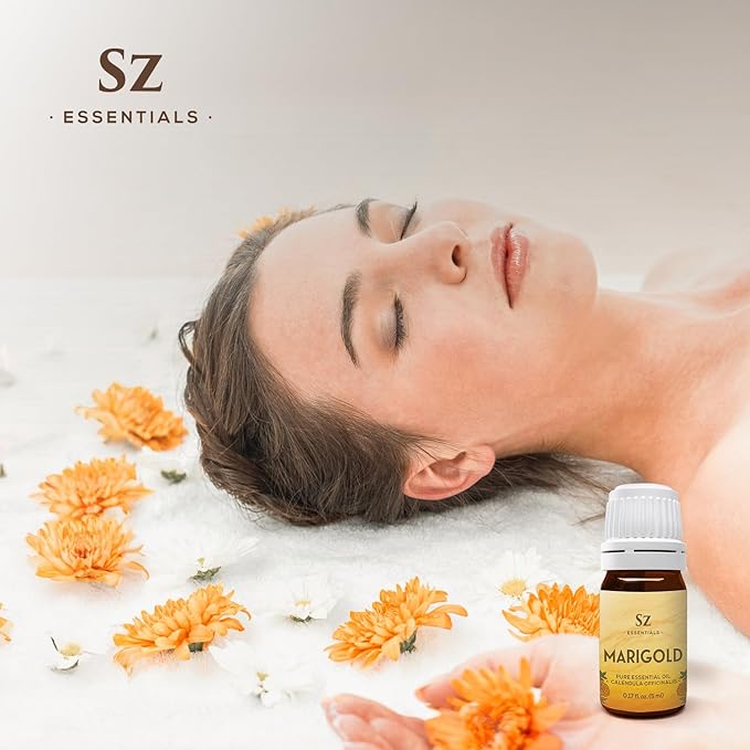 Marigold Essential Oil - aka. Calendula Officinalis - 100% Pure and Undiluted - Unlock The Precious Aroma of Real Marigold - Therapeutic Grade & Versatile Usage - 0.17oz-Velvo Beauty