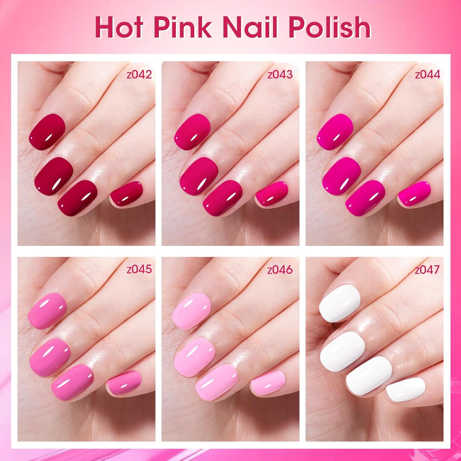 GELLEN Hot Pink Nail Polish, Pinkish Purple Natural Traditional Regular Nail Polish Quick Air Dry 6-Set For Acrylic Natural Nails Toes Home Salon, Non UV Gel, Chip Resistant, Hema Free, Toxin Free-Velvo Beauty