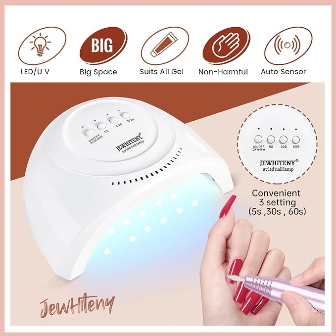 JEWHITENY 14 pcs Poly Gel Nail Extension Kit With Drill Machine U V Nail Light ALL In One Polygel Starter Kit-Velvo Beauty