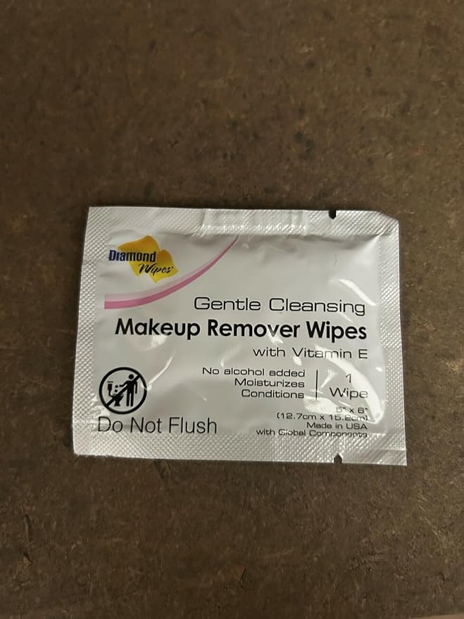 Diamond Wipes Face Cleansing and Waterproof Makeup Remover Wipes, Case of 500 Wipes, Alcohol Free Wipes with Vitamin E-Velvo Beauty