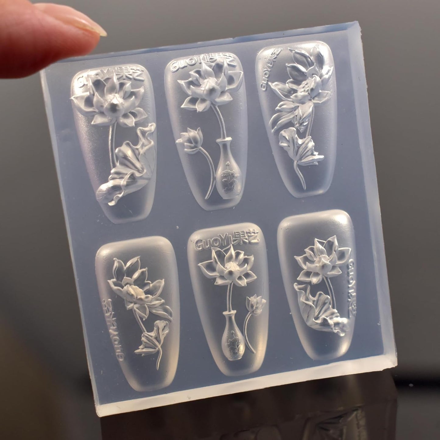 3D Lotus Flower Nail Art Silicone Molds Classic Floral Lotus Leaf Carving Template Resin Mould Nail Tool for Women Girls Manicure DIY Design-Velvo Beauty