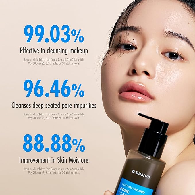 Deep Melting Mud Pore Cleansing Oil - Gentle Make Up Facial Oil Cleanser with Boryeong Mud, Sunflower Seed & 7 Fermented Oils - Vegan & Non-Comedogenic Korean Skincare (6.76 fl oz)-Velvo Beauty