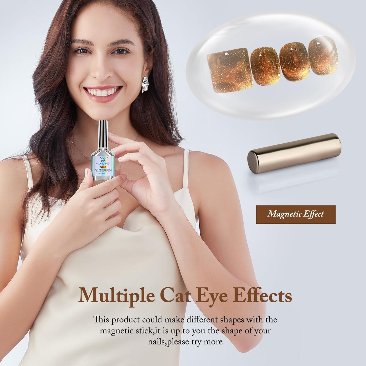 Cat Eye Gel Nail Polish 8ml, Long-Lasting Magnetic Cat Eye Gel 13-Velvo Beauty