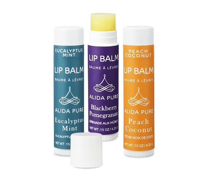 Fruit Mint Lip Balm Collection, Vegan Lip Balm Set, Bees Wax Free, Coconut Oil Free, Avocado Oil, Organic Jojoba Oil, Vitamin E, Natural Moisturizer For Dry Cracked Lips, 3 Tube Set-Velvo Beauty