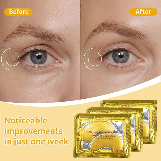 30 Pairs Under Eye Patches,Gold Under Eye Mask,Eye Masks Skincare Enriched with Collagen,Eye Patches for Puffy Eyes and Dark Circles,Undereye Bags,Reduce Wrinkles,Anti-Aging-Velvo Beauty