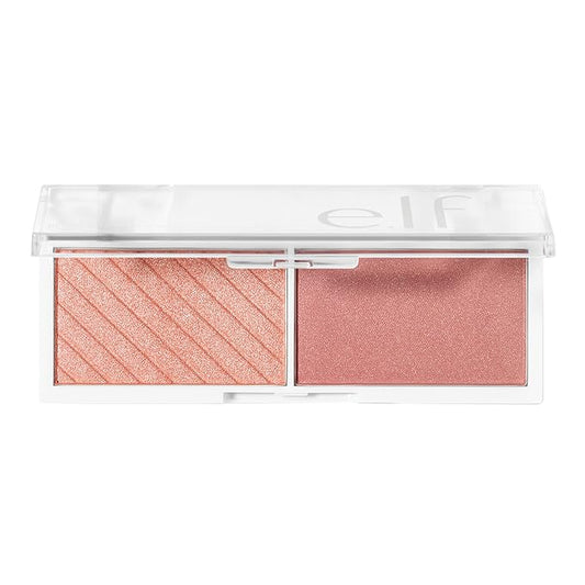 e.l.f. Cosmetics Bite-Size Face Duo, Highlighter, Bronzer & Blush Palette, Highly Pigmented, Watermelon, 0.049 Oz (1.4g), 0.049 ounces-Velvo Beauty