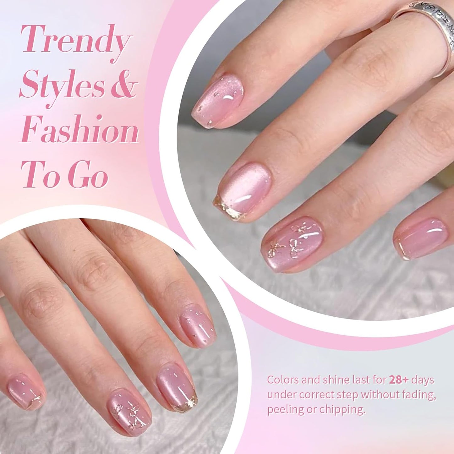 Born Pretty Cat Magnetic Eye Gel Nail Polish, Pink Moonlight Cat Magnetic Gel, Glass Shiny Effect Pink Soak Off Nail Art Salon Manicure Home Gift 15ml-Velvo Beauty