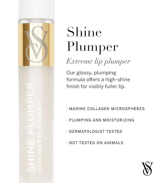 Victoria's Secret Shine Plumper Extreme Lip Plumper in Crystal Clear, Plumping Lip Gloss for Women with Marine Collagen Microspheres, Lip Treatment-Velvo Beauty