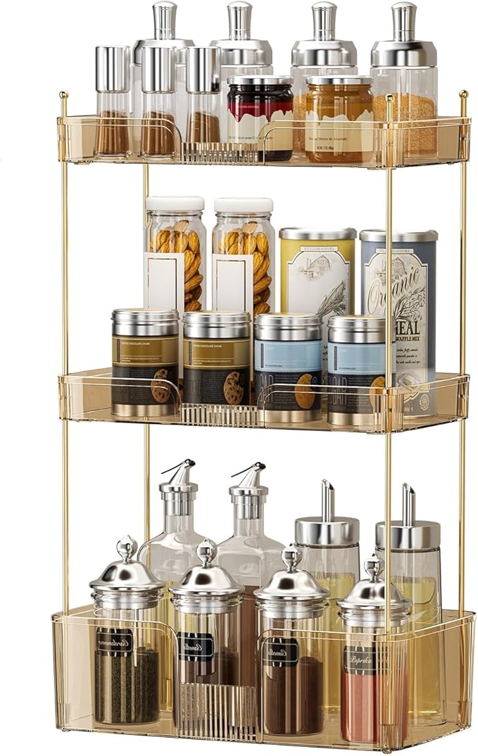 3 Tier Bathroom Countertop Organizer, Makeup Skin Care Organizer, Perfume Tray Vanity Countertop Organizer for Bathroom Countertops-Velvo Beauty
