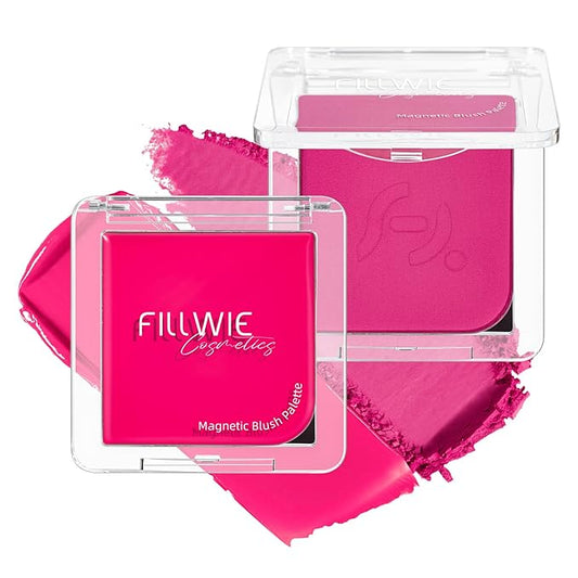 Blush Palette Duo – Cream & Powder Blush Set in Rose Red, Highly Pigmented & Blendable, Long-Wearing & Moisturizing, Skin-Friendly & Magnetic Pan, for Cheeks, Eyes & Lips (2Pack,Berry Bliss)-Velvo Beauty