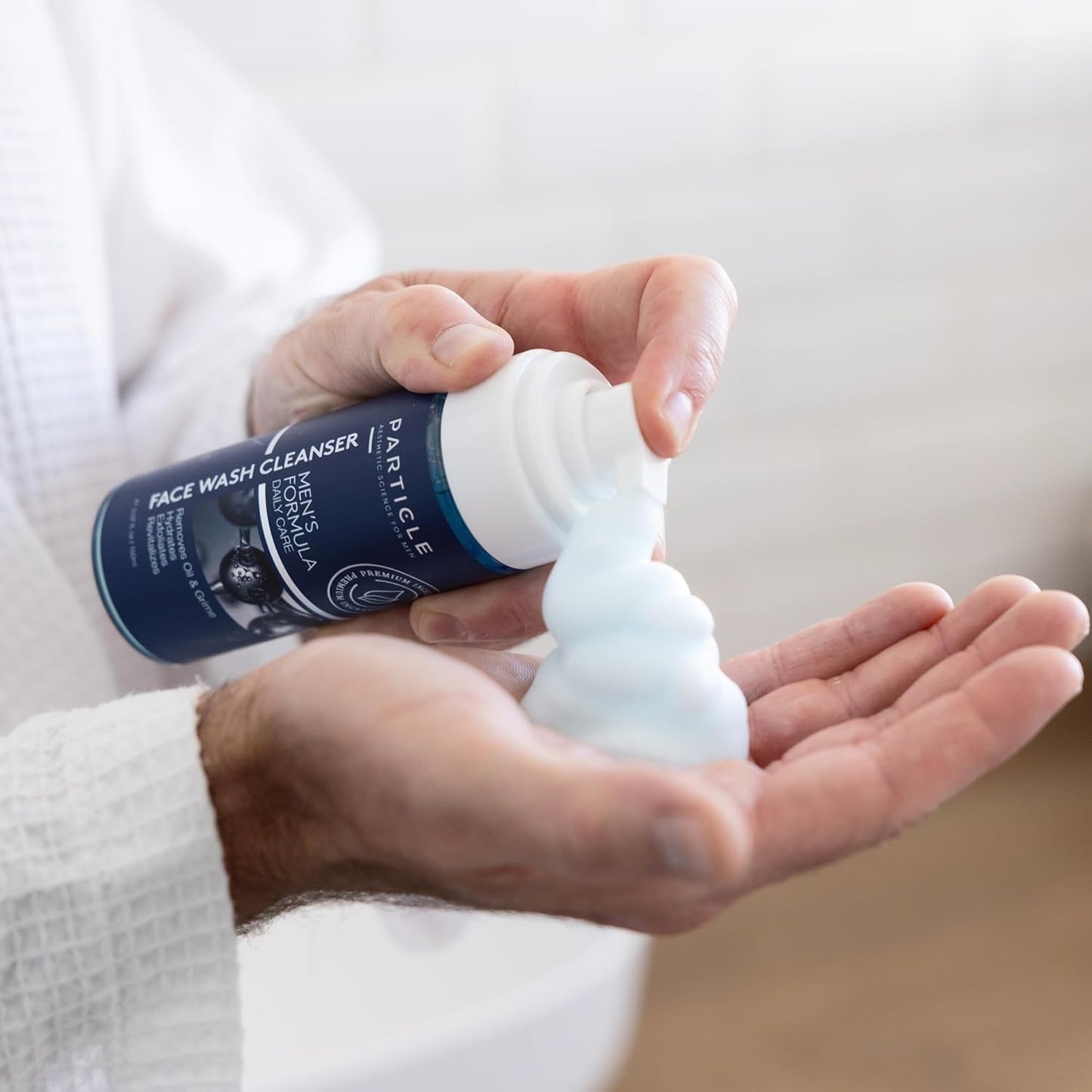 Particle Mens Face Wash - Anti Aging Face Cleanser for Men (5.07 Oz) - Daily Moisturizing Face Wash for Men - Revitalizes, Hydrates & Soothes, All Skin Types & All Ages-Velvo Beauty