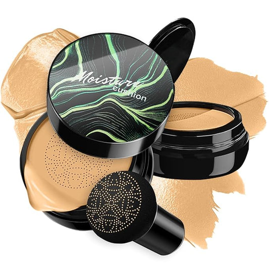 Mushroom Head Air Cushion CC Cream BB Cream Foundation Makeup Moisturizing CC Cream Liquid Foundation, Concealer Lasting Makeup Foundation Even Skin Tone Makeup Base Primer (#05 Wheat)-Velvo Beauty