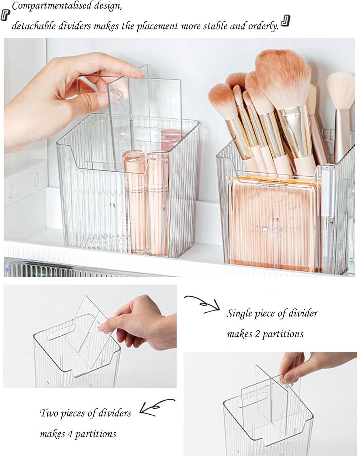 Set Of 2 Storage Organizer Bins Wall Mounted Shower Caddy, Bathroom shelves Stackable Clear Plastic Toothbrush Holder Adhesive Hanging Bin for Bathroom, Kitchen, Cabinet, Shower BPA Free Small (Green)-Velvo Beauty