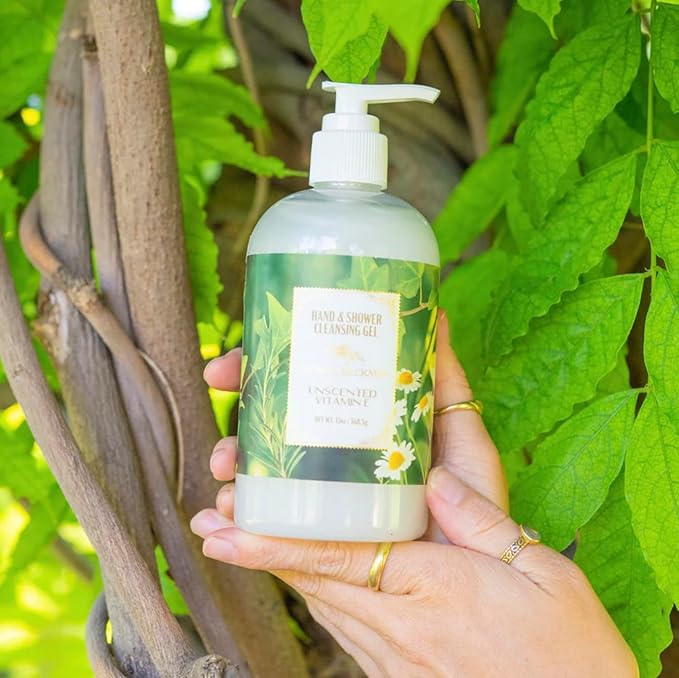 Camille Beckman Essentials Gift Basket, Vitamin E Unscented, Glycerine Hand Therapy 6 oz, Silky Body Cream 13 oz, Hand and Shower Cleansing Gel 13 oz, Glycerine Soap 3.5 oz-Velvo Beauty