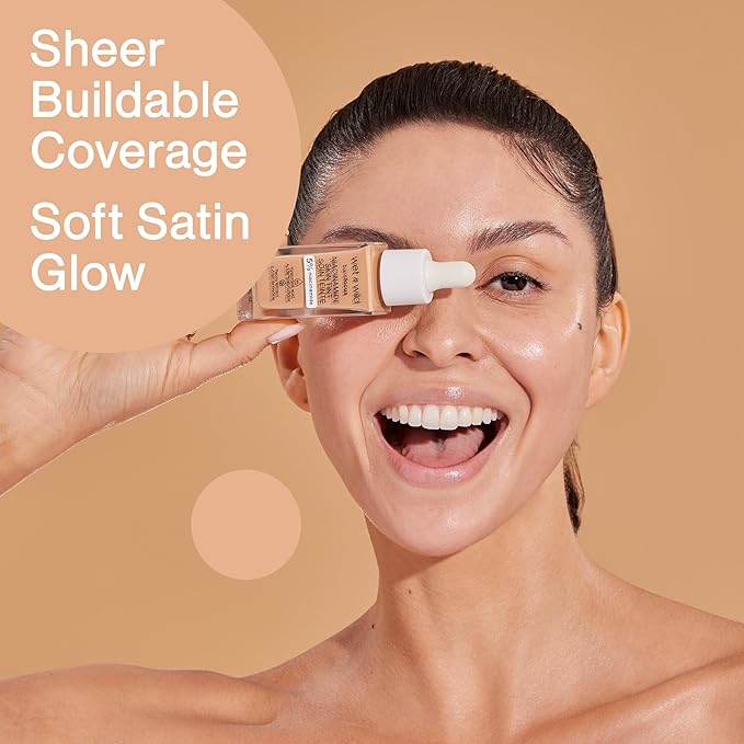 wet n wild Bare Focus Skin Tint, 5% Niacinamide Enriched, Buildable Sheer Lightweight Coverage, Natural Radiant Finish, Hyaluronic & Vitamin Hydration Boost, Cruelty-Free & Vegan - Amber Beige-Velvo Beauty