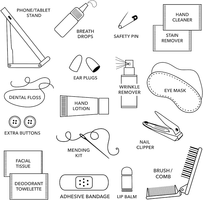 Pinch Provisions Travel Kit, includes 18 Must-Have Emergency Essential Items for Travelling, Ideal Road Trip or Airport Gift for Friends, Family & Peers, Portable Pouch-Velvo Beauty