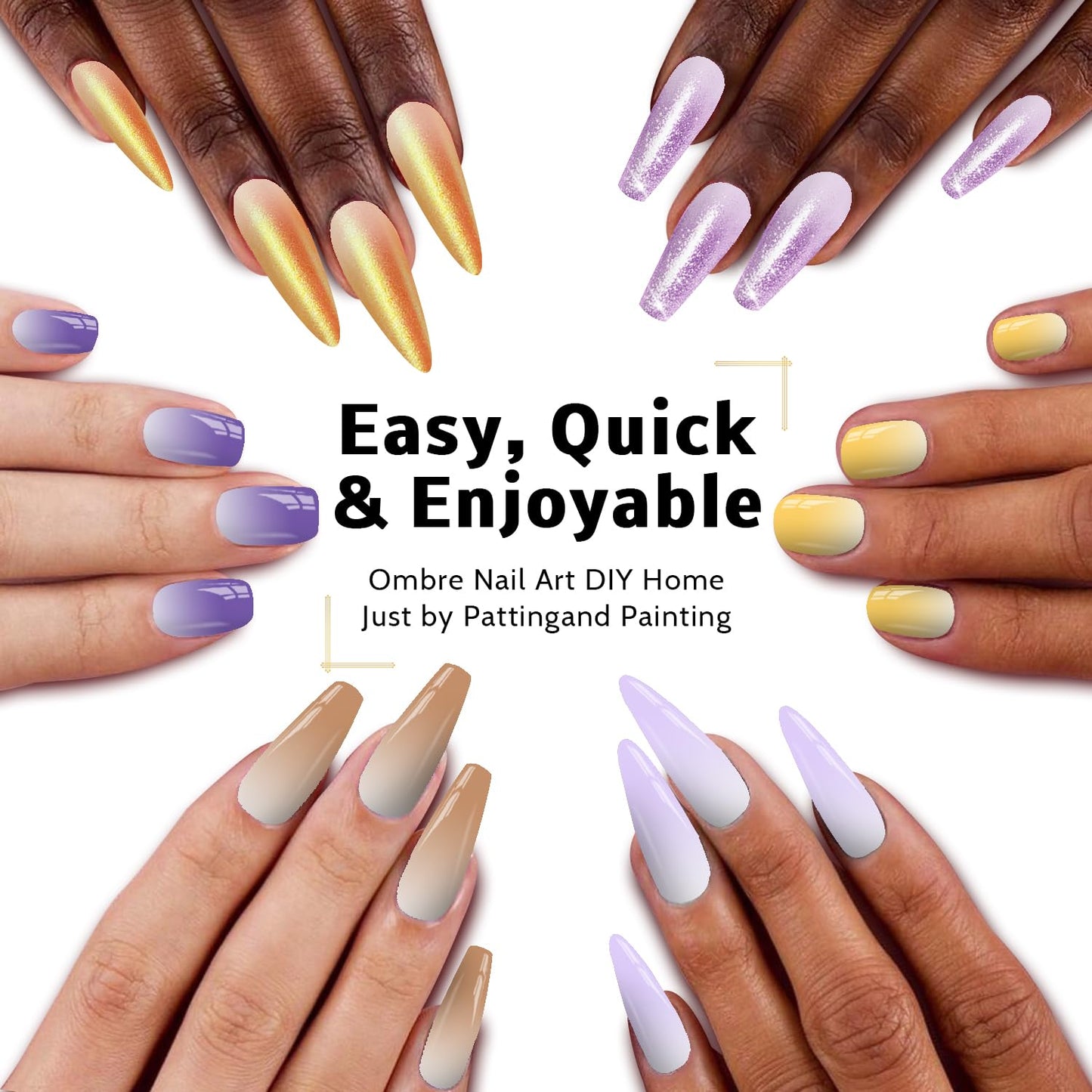 Sponge Pat Paint Nail Gel, Ombre Nails Gradient Gel Nail Blush Blooming Aura Nails Drawing Stripper Floral Painting DIY Nail Art, No Wipe, UV/LED Curing (16 Colors D)-Velvo Beauty