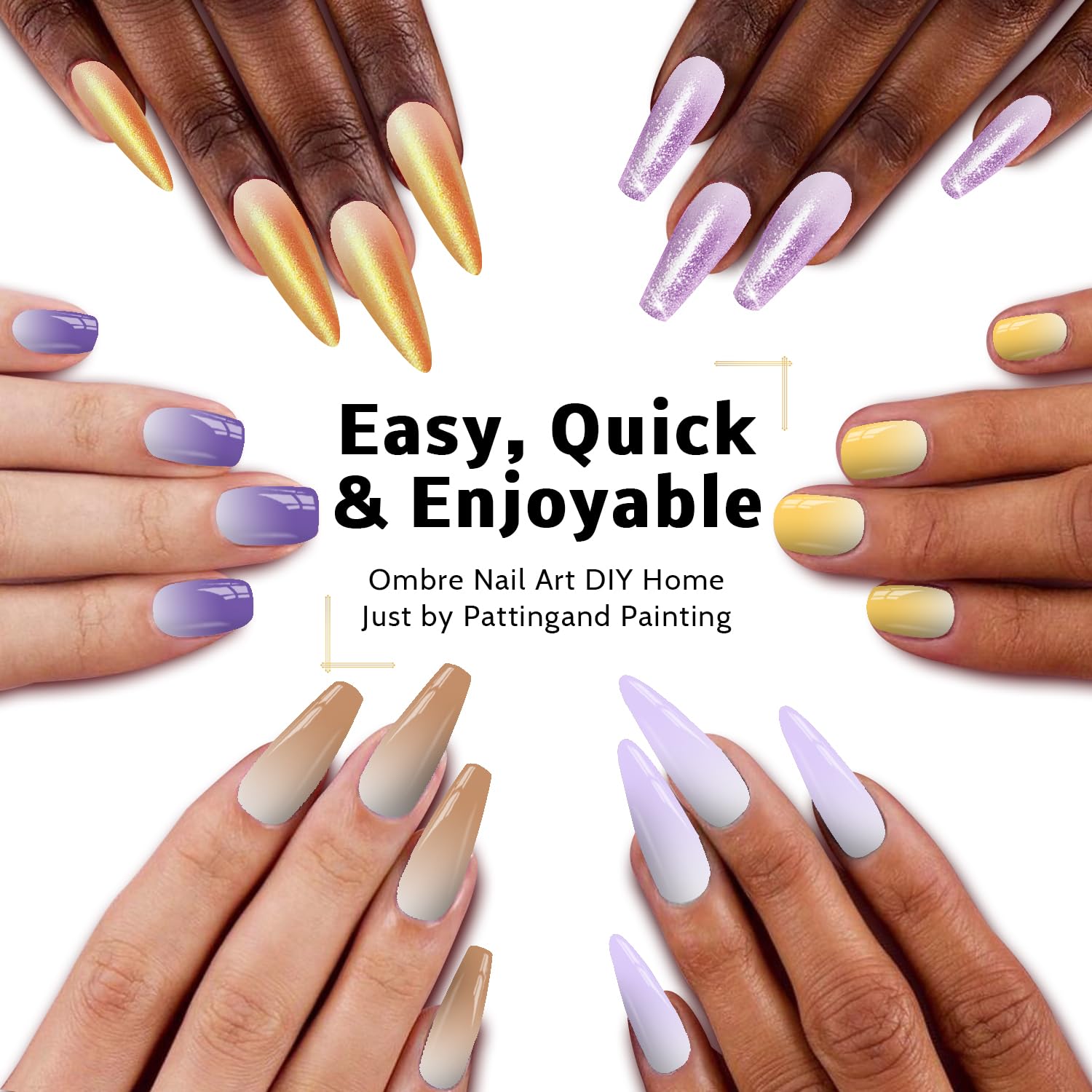 Sponge Pat Paint Nail Gel, Ombre Nails Gradient Gel Nail Blush Blooming Aura Nails Drawing Stripper Floral Painting DIY Nail Art, No Wipe, UV/LED Curing (16 Colors D)-Velvo Beauty