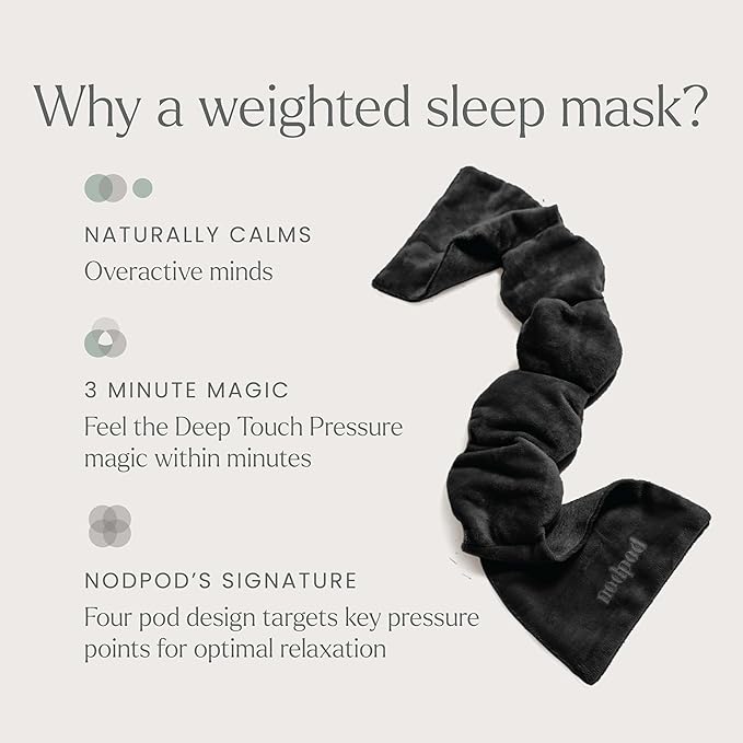 Nodpod Gentle Pressure Sleep Mask | Patented Light Blocking Design for Sleeping, Traveling & Relaxation - Black Onyx-Velvo Beauty