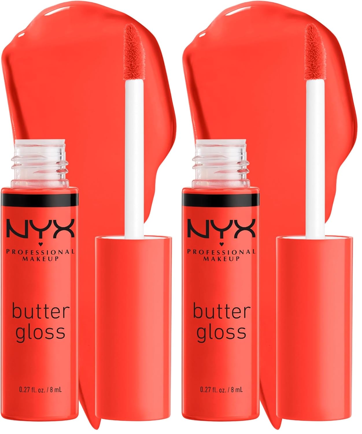 NYX PROFESSIONAL MAKEUP Butter Gloss, Non-Sticky Lip Gloss - Orangesicle (Orange) (Pack of 2)-Velvo Beauty