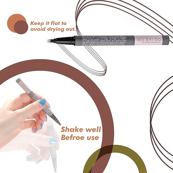 Black Brown Eyebrow Pencil with 4-Prong Micro-Fork Tip, Microblading Dark Brown Eyebrow Pen for Women, Create Natural, Defined Brows, 24H Long Wear YES.EYE DO (Shadow Granite-Black Brown)-Velvo Beauty