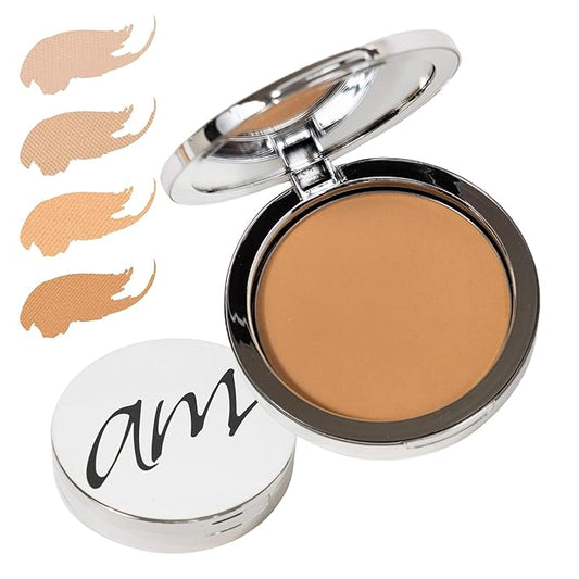 4-in-1 Pressed Foundation Powder with Natural SPF, Concealer & Finishing Powder, Medium to Full Coverage Foundation, Mineral-Based Powder (Halle, .35 oz)-Velvo Beauty
