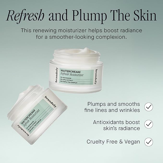 Brandefy Water Cream Refresh Moisturizer - Lightweight, Pore-Refining Hydration Burst for Smooth, Super Hydrated Skin, Daily Face Moisturizer, Made in US (1.6 Oz)-Velvo Beauty