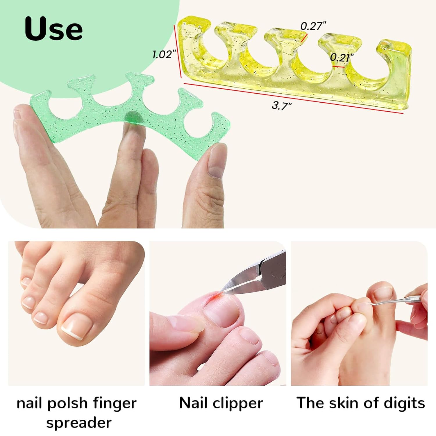 Toe Nail Separator,Toe Separators,Toe Separators Use for Separation of Toenails or Nails as Well as Polishing of Nail Polish.-Velvo Beauty