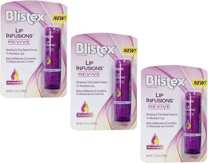 Blistex Lip Infusions Revive Lip Moisturizer 0.13 Ounce (3 Pack)-Velvo Beauty