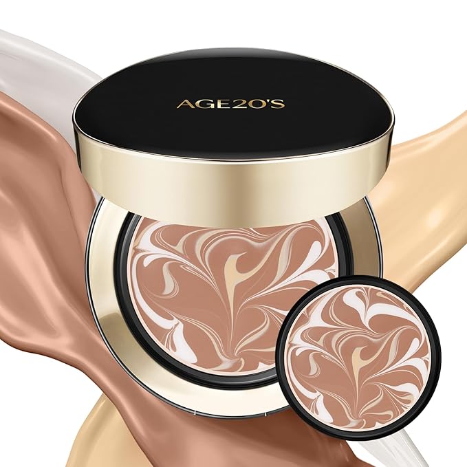 AGE20'S Signature Essence Pact SPF 50+ | Pack of 2 | 27C HONEY | Cream Foundation, Dewy Finish, Natural Coverage | Korean Cushion Foundation-Velvo Beauty