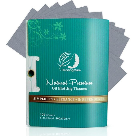 Natural Face Oil Blotting Paper - Bamboo Charcoal 100 Counts, Easy Dispensing Oil Absorbing Sheets, Premium Handy Facial Blotting Papers - Face Skin Care or Beauty Make Up Must Have-Velvo Beauty